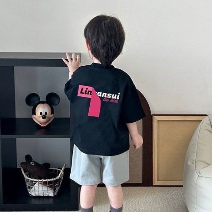 Korean Children's Clothing, Stylish Boys' Fashionable Pure Cotton Short-sleeved T-shirts, Ver