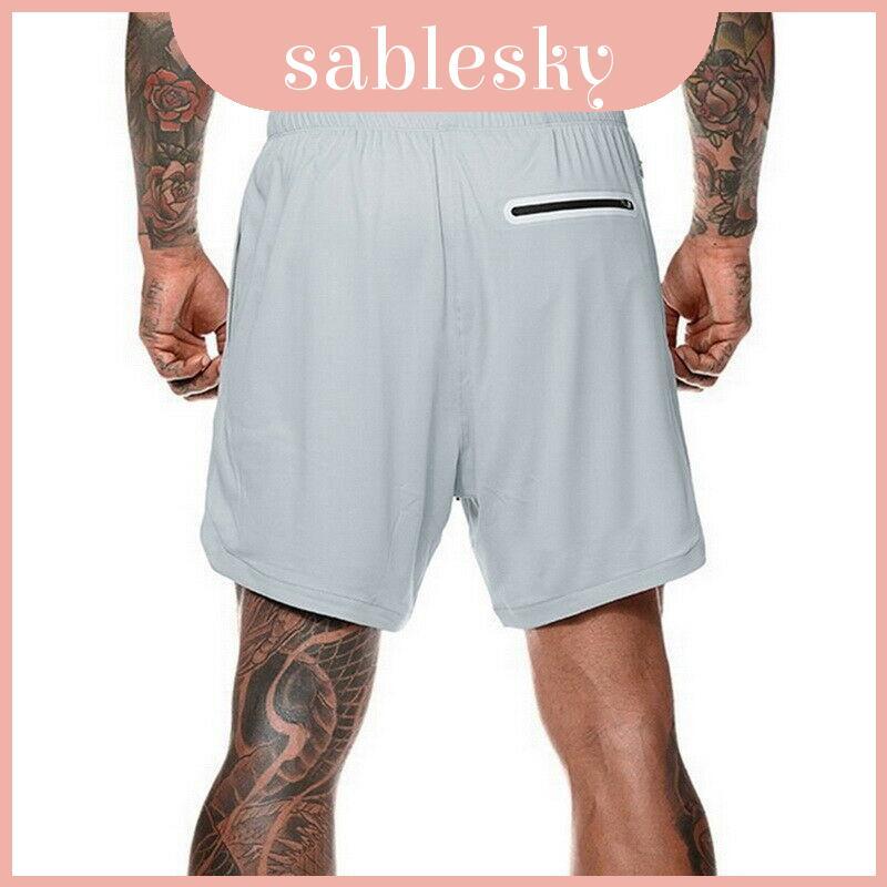 Phòng tập thể dục nam sành điệu Thể hình Quần short chạy bộ thể thao thông thường có thiết kế quần