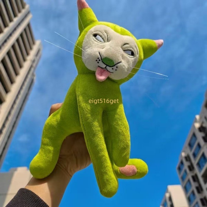 Búp bê đồ chơi sang trọng sáng tạo Hakimi, búp bê mèo con màu xanh lá cây, búp bê Hakimi xấu xí và