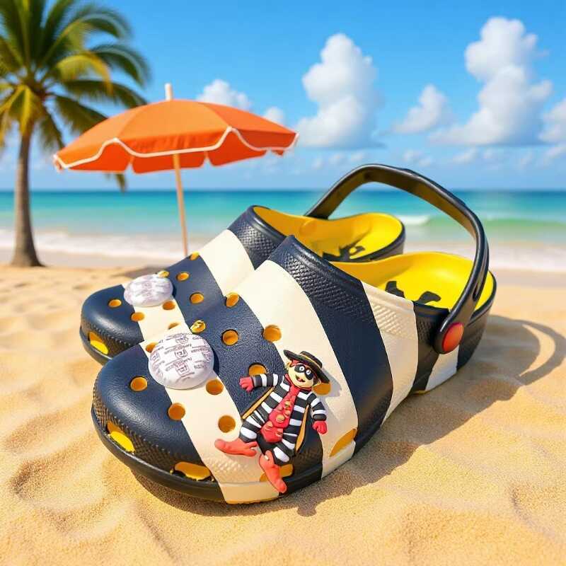 Cro Kajia McDonald 's Co-Branded Hole Shoes Burger Despicable Big Bird Sister Nam Nữ Ngoài Trời Thoả