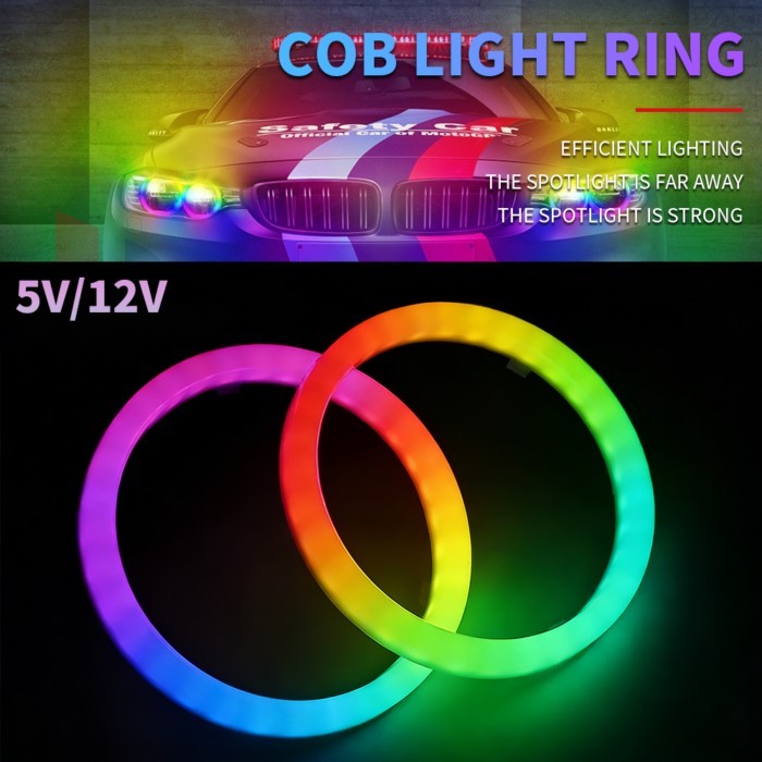 Vòng LED COB Boutique 5V / 12V WS2812 Đèn RGB có thể định vị riêng với IC tích hợp Tương thích với W