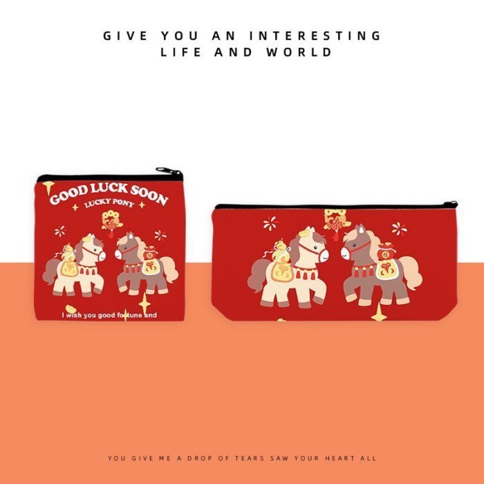 Dễ thương Pony Wallet Pen Bag Việt Nam Trend Cartoon Zipper Bag Đối với nữ sinh viên Zero Wallet
