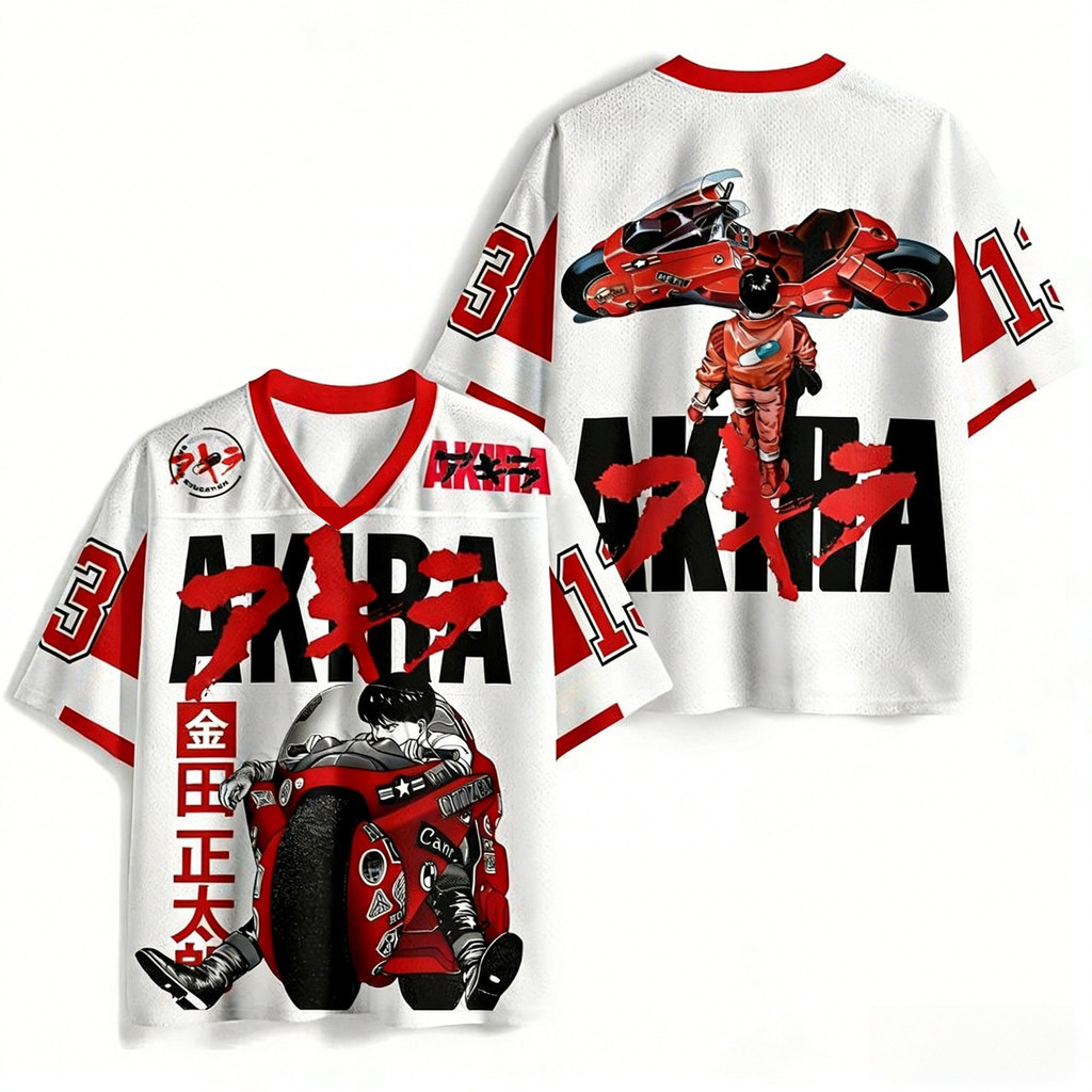 Mùa Hè 2026 Akira Retro Cosplay Áo Thun Nam Áo Thun Quá Khổ 3D In Hình Tay Ngắn Gia Đình Unisex Áo S
