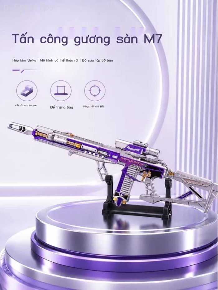 ( rẻ mà chất lượng) Hàng hóa Delta Force: Mô hình súng trường chơi nghệ đen tấn công M7 prism, dao,