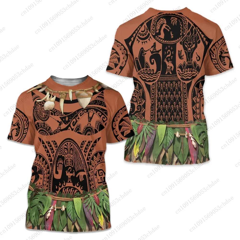 Moana Halloween 3D In Thể Thao Nhanh Khô Thoáng Khí Nam Áo Thun Maui Đảng Cosplay Đường Phố Cha Mẹ-N