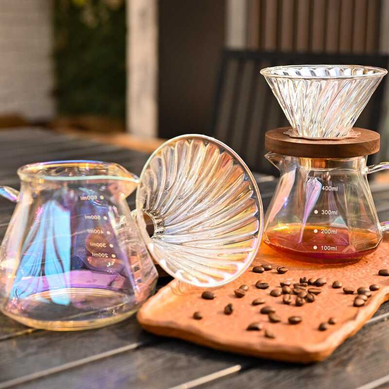 Ye Weika Bình Chia Sẻ Nhiều Màu Sắc Bằng Thủy Tinh Chịu Nhiệt V60, Bộ Lọc Cà Phê Pha Thủ Công