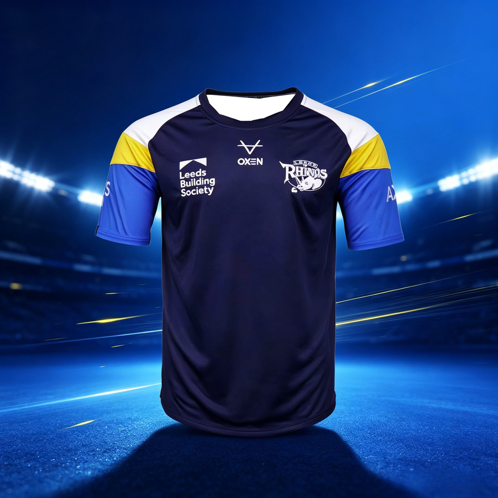 26 Leeds Rhinos "Leeds Building Society" Đào tạo Rugby League Jersey Áo nam Y2K Thích hợp để mặc hàn