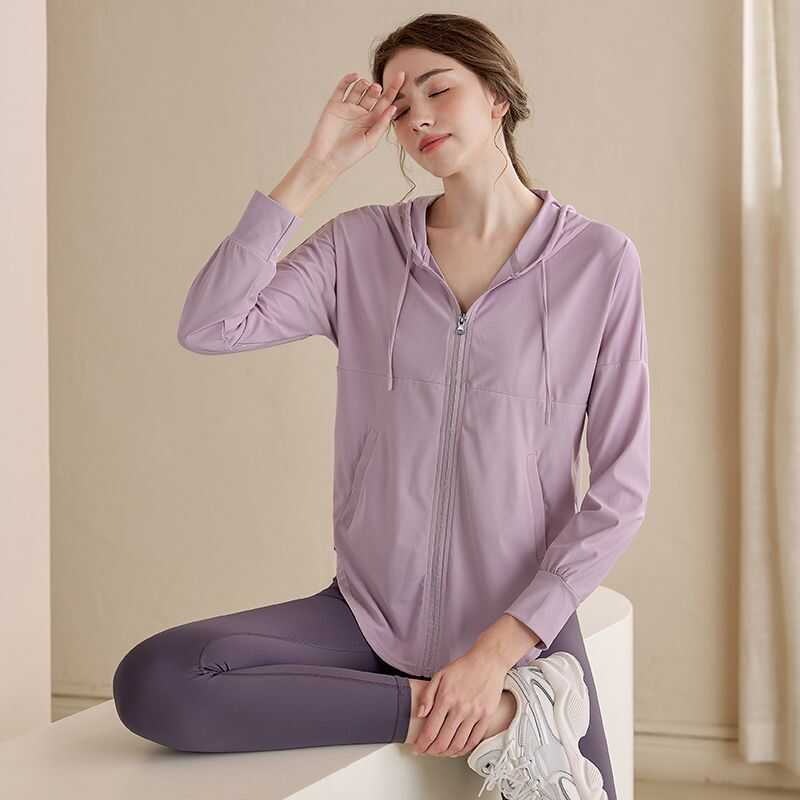 [AENE] Áo khoác nữ cổ đứng có khóa kéo, thích hợp cho đạp xe, yoga, chạy bộ, thao nhanh khô, áo tập 