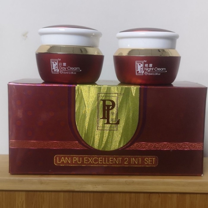 PL Lanpu LP Đài Loan Lanpu Kem ban ngày Kem ngủ 2 trong 1 Bộ Kem ngủ + Kem ngủ Loại bỏ tàn nhang Lan