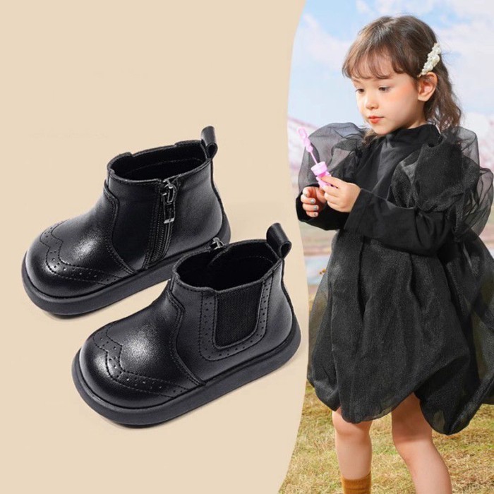 Children's Martin Boots Autumn New Boys' Shoes Girls' Leather Boots Short Boots Single Boots