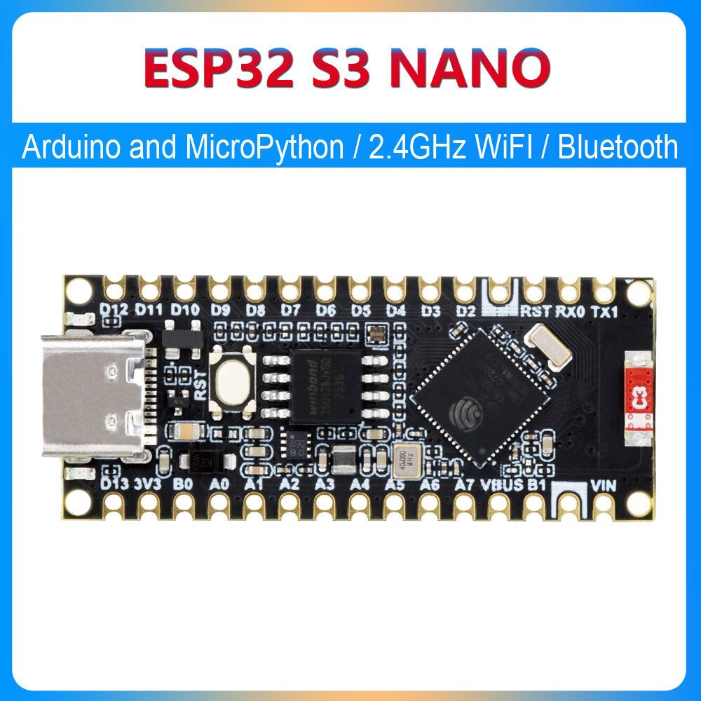 Ban nhạc ESP32-S3 Nano ESP32-S3R8 2.4GHz Wi-Fi và Bluetooth Internet of Things MicroPython tương thí