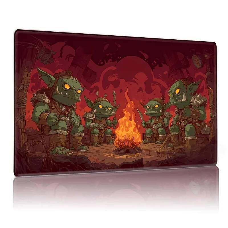 Epic Goblin Campfire Playmat Tương thích cho các trò chơi RPG trên bàn Bảng chơi Game chống trượt vớ