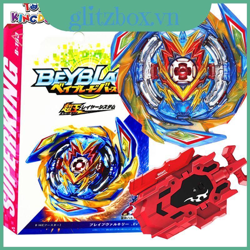 Bộ đồ chơi con quay hồi chuyển Flame Super King Booster B163 Brave Valkyrie có đai cao su và bệ phón