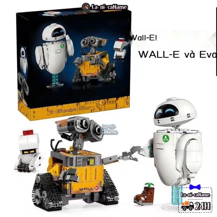 Tương thích với L/G43279 Wall-E và Eva mô hình lắp ráp giáo dục trẻ em khối xây dựng đồ chơi quà tặ