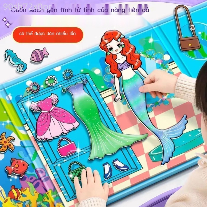 [HOT 2026] Công Chúa Elsa Từ Êm Sách Cô Gái Mới Đồ Chơi Nam Châm Lớn Barbie Elsa Đầm Nhà Chơi Đồ Ch