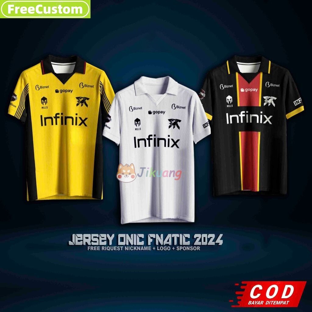 Áo thun Infinix Jersey Onic Fnatic Jersey cao cấp mới nhất, miễn phí đặt tên và số mặt sau [Tùy chỉn