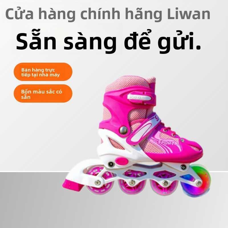 Bộ giày trượt patin đầy đủ cho trẻ em, giày trượt patin có đèn điều chỉnh được, giày trượt patin cho
