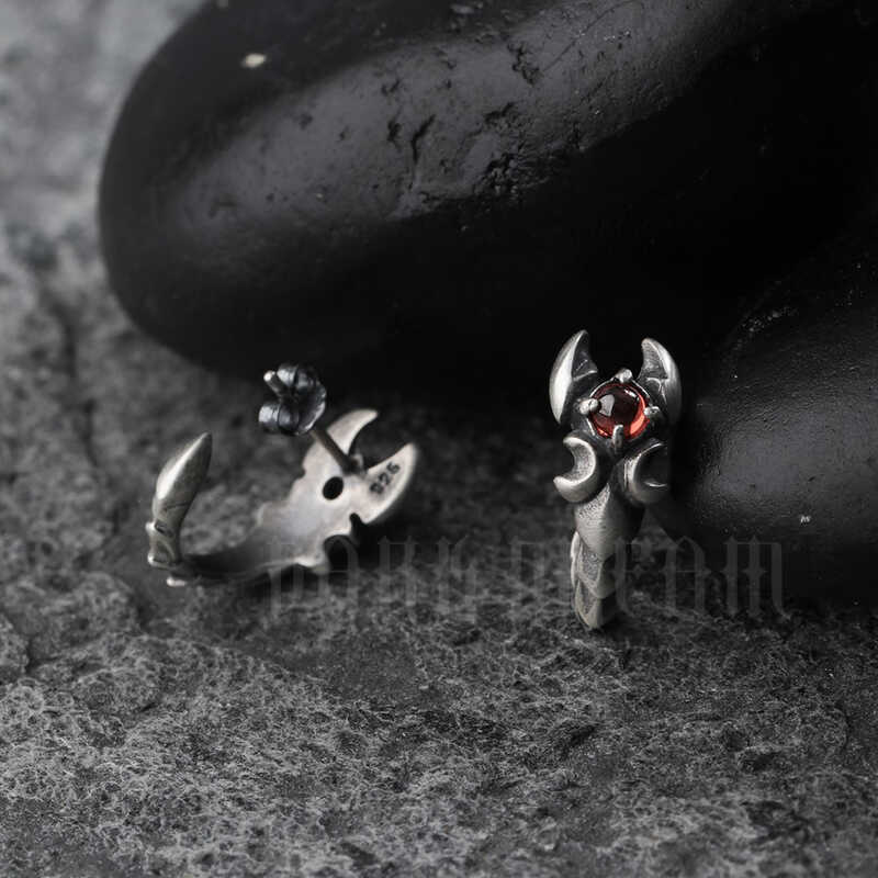 Giấc Mơ Đen S925 Bạc Bọ Cạp Ma Thuật Bọ Cạp Bông Tai Hợp Thời Trang Nam Nữ Gothic Punk Bông Tai