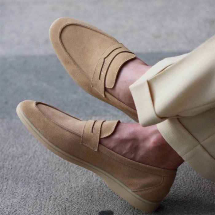 Loafer Nam Old Money, Moccasin Slip-On, Thoáng Khí, Thích Hợp Cho Mùa Hè, Phong Cách Công Sở, Thườn