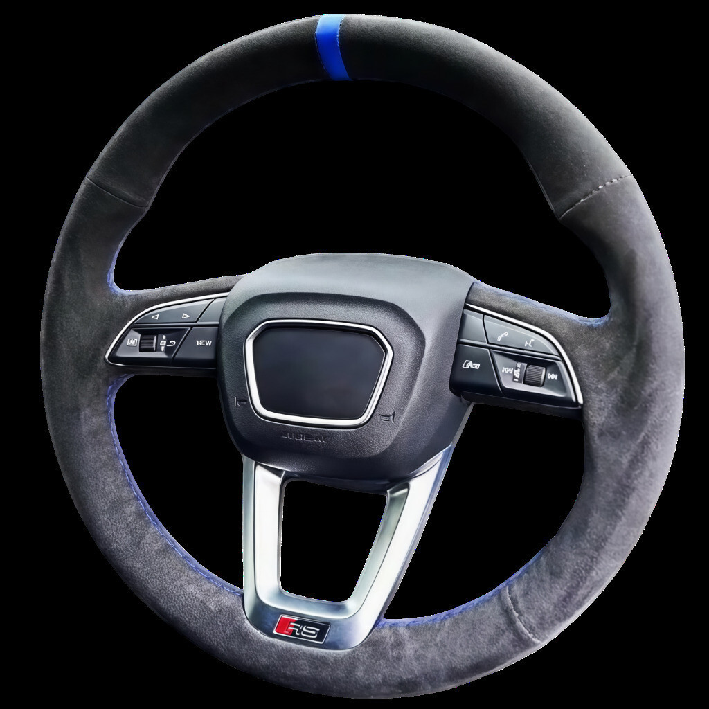DIY Da Nhân Tạo Tùy Chỉnh Tay Khâu Vô Lăng Ô Tô Dành Cho Xe Audi Q3 F3 Q5 FY SQ7 Q8 SQ8 RS Q3 Q8 (Hì