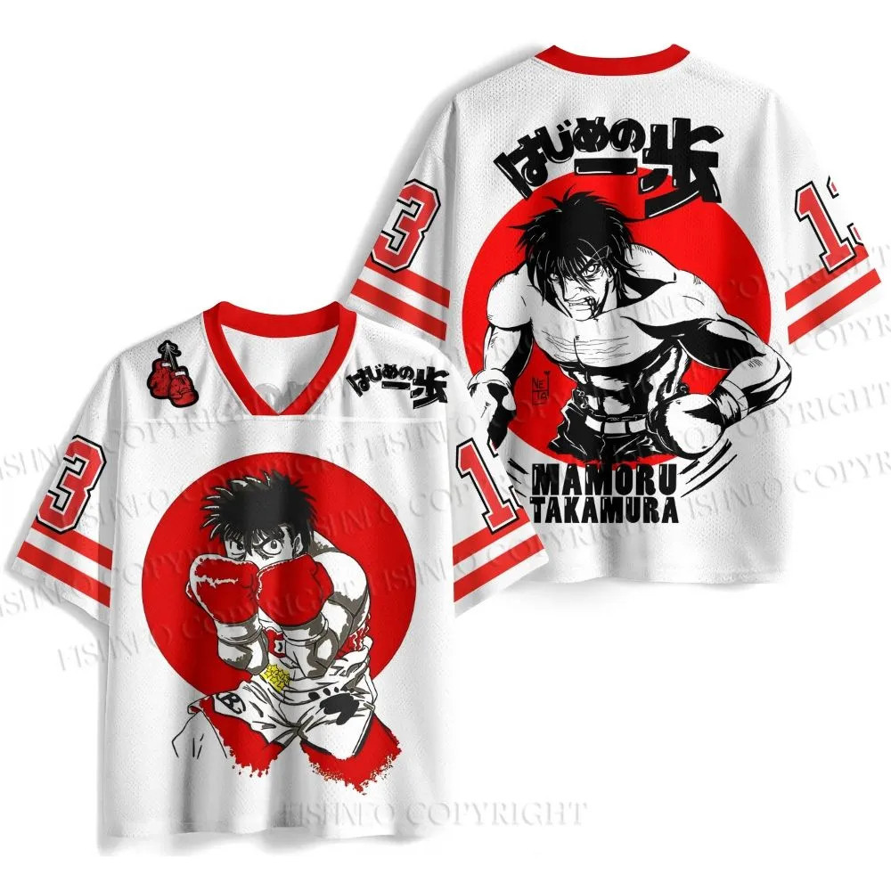 Hajime No Ippo Makunouchi Ippo Boxing Jersey Jersey Áo thun Unisex 3D In cổ chữ V tay ngắn Áo chiến 