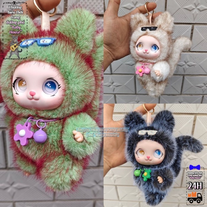 Bag Pendant, Trendy Plush Fox Pendant With Different Eyes, Keychain, Good-looking And Super Cute, C