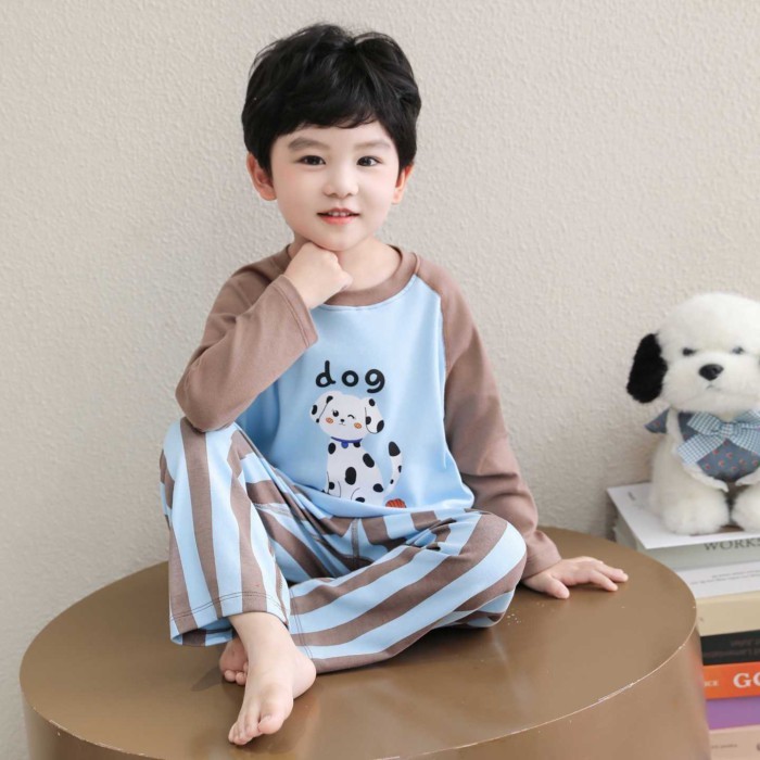 Children Boys And Girls Home Clothes Baby Little Girl Loose Pajamas Clothes Split Two-piece Suit