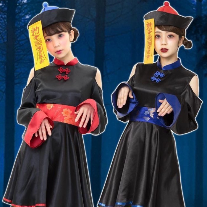 [Mới] Zombie Ma Cà Rồng Retro In Hình Halloween Cosplay Zombie Trang Phục Đầm Nữ
