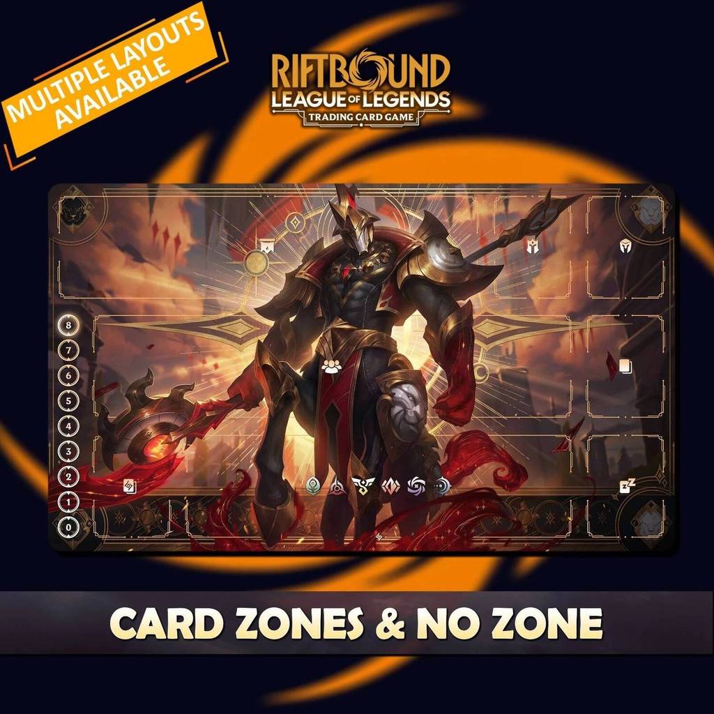 Playmat Hecarim Arcana Riftbound TCG Khâu Cạnh TCG Anime Trò Chơi DIY Thẻ Cao Su Chống Trơn Trượt Mo