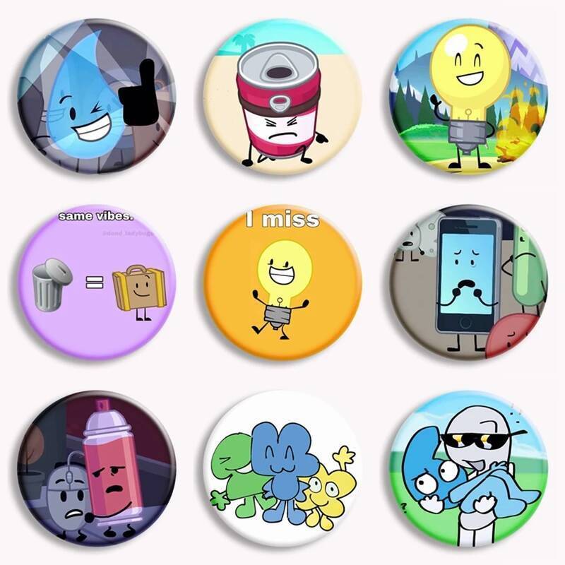 Vô Hình Insanity BFDI Memes Nút Pin Vali Lightbulb Tất Cả Nhân Vật Anime Trâm Huy Hiệu Túi Trang Trí