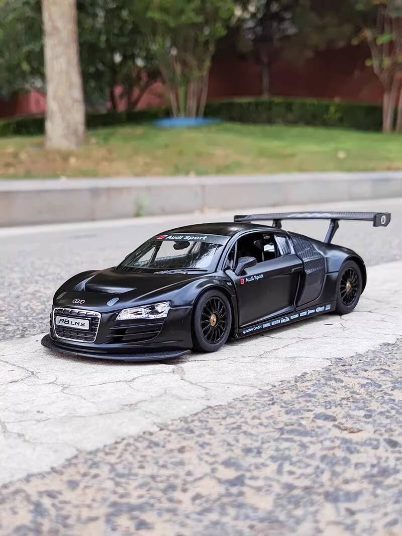 Mô hình hơi hợp tĩnh mô phỏng chính hãng 1:24 Audi R8 LMS, đồ trang trí cho bé trai, xe sưu tập bằn