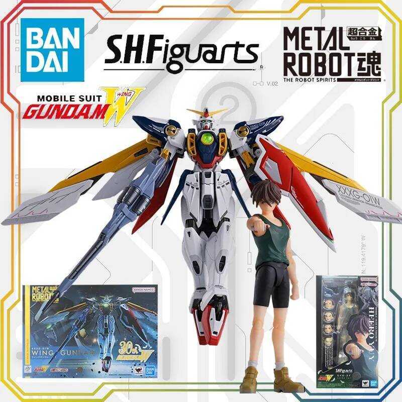 BANDAI RG 1/144 Mobile Suit Gundam Wing Gundam/Heero Yuy Anime Action Figure Assembly Alloy Model Gi