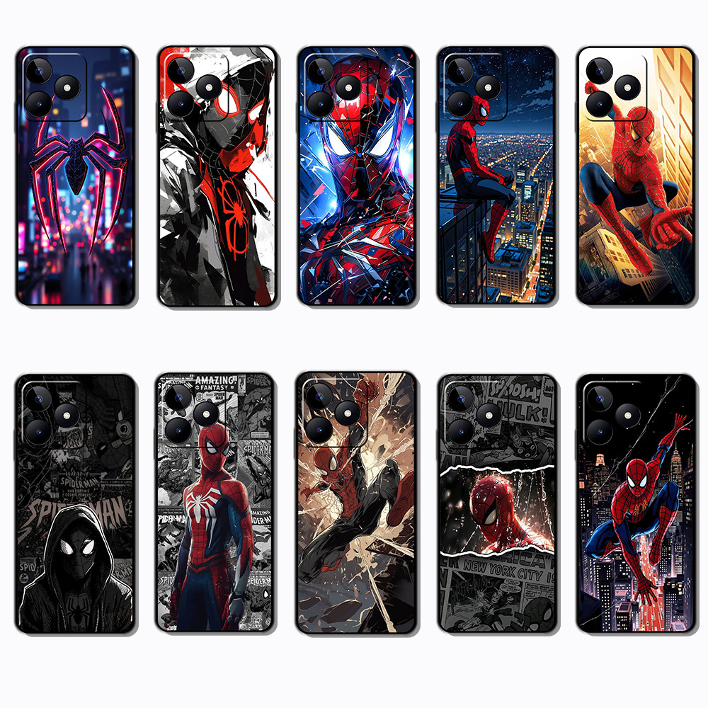 Ốp điện thoại màu đen mềm cho OPPO A5i A5X A5 Pro A5m A3NFC Spiderman Marvel Cover