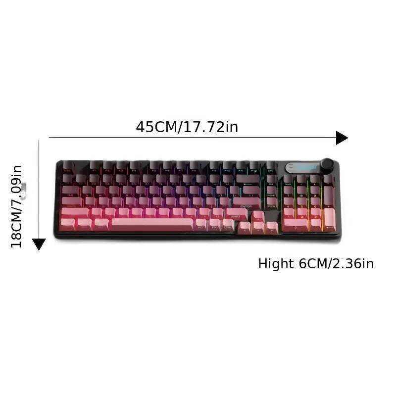 EWEADN V102 Chơi game có dây 99Key Đèn nền RGB im lặng có núm hiển thị thông minh Bàn phím máy tính 