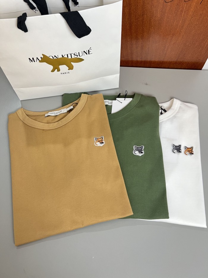 Maison Kitsune Tokyo Limited Color 25 Xuân Hè Phong Cách Mới Dành Cho Nam Nữ Với Cáo Thêu Cotton Ngu