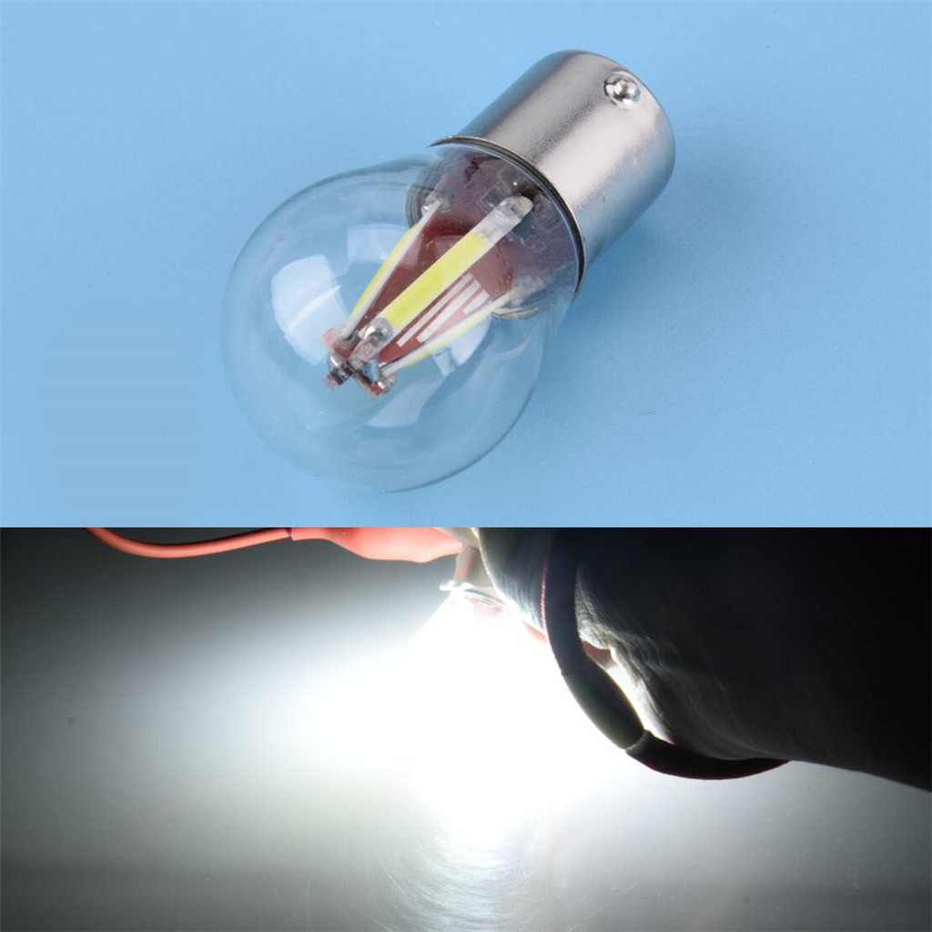 1156 BA15S Xe Trắng COB LED Đuôi Phanh Tín Hiệu Ngược Bóng Đèn 12V-24V