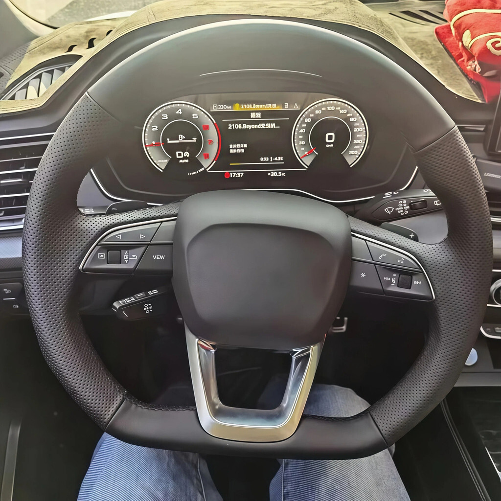 DIY Da Nhân Tạo Tùy Chỉnh Tay Khâu Vô Lăng Ô Tô Dành Cho Xe Audi A4 (B9) Avant Allroad Q3 Q5 SQ5 Q7 