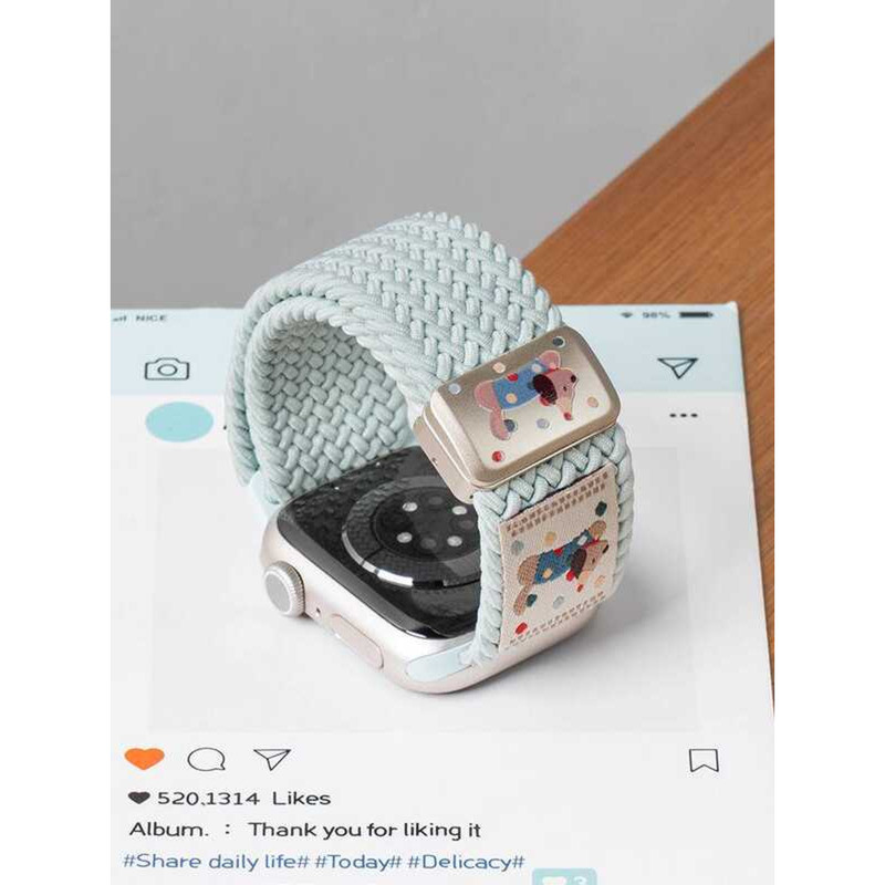 Craftsman Mặc Thích Hợp Cho Apple S10 Watch iwatch10 Dây Đeo watch9 Dễ Thương Chấm Bi Chó Con 10 Bé 