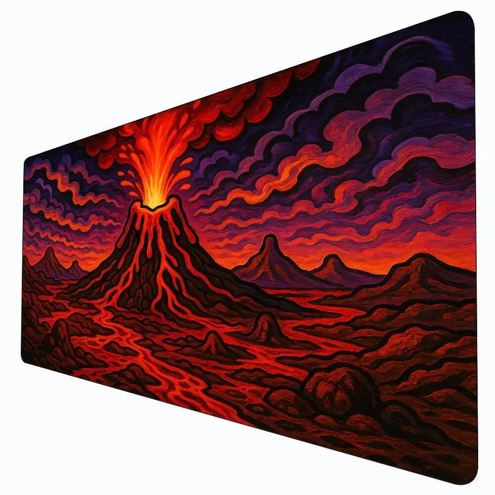 Tưởng tượng núi lửa phun trào MTG Playmat Magic Card Battle Mat Chống trượt Bền 35X60CM Commander pl