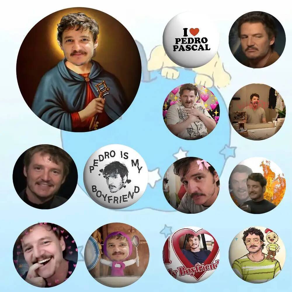 Ghim huy hiệu P-Pedro Pascal M-Mood M-Meme ngộ nghĩnh cho bạn bè, Ba lô, Quần áo, Phụ kiện sưu tập, 