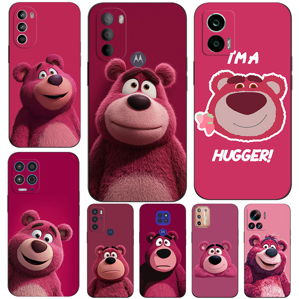 Ốp Lưng Cho Motorola Moto E20 E30 E40 E7 Plus Ốp lưng Silicon Mềm Đen Tpu Hồng Dâu Gấu