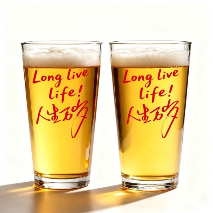 Công suất lớn Long Live Life craft cup Asahi beer cup cốc rượu sáng tạo phong cách Nhật Bản 2026 cố