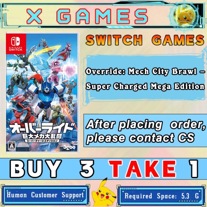 Ghi đè: Mech City Brawl  Trò chơi Nintendo Switch phiên bản Mega siêu tính phí （MUA 3 TẶNG 1)