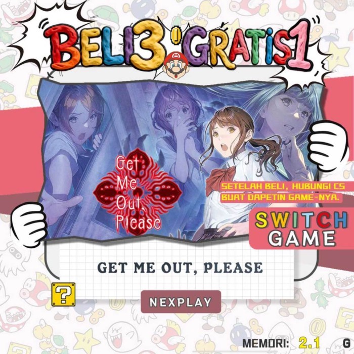 Get Me Out, Please Nintendo Switch  BELI 3 GRATIS 1