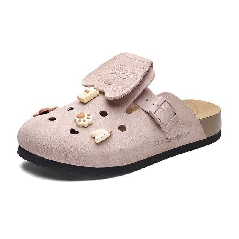 [Kappa] Giày nữ Birkenstock dày tăng chiều cao, mẫu mới mùa hè 2026, lười, đế mềm, kiểu nửa dép, già
