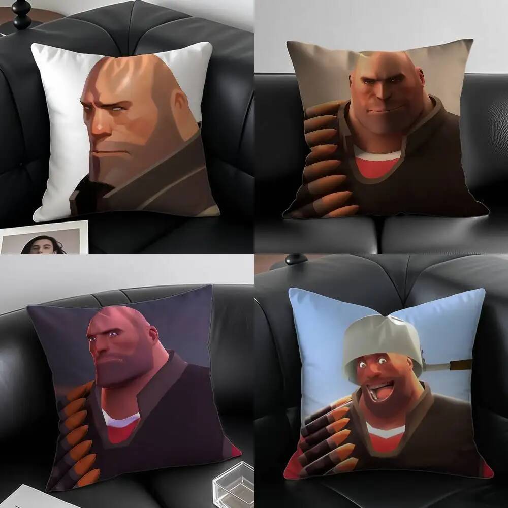 Buff Team F-Fortress 2 TF2 Vỏ Gối Chống Bụi Vỏ Gối Vô Hình Dây Kéo Lụa Ngắn Sang Trọng Sofa Đệm