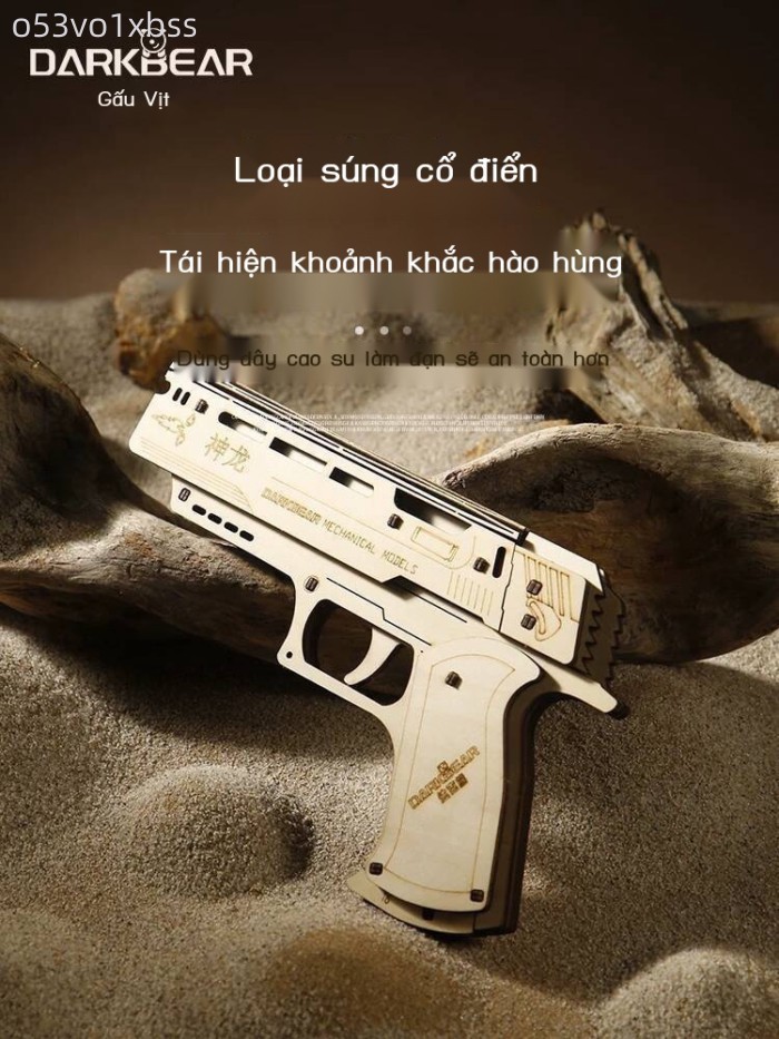 (HÀNG HOT) Súng cao su gỗ Desert Eagle mô hình lắp ráp 3D, đồ giáo dục bằng khối xây dựng gỗ, bản s