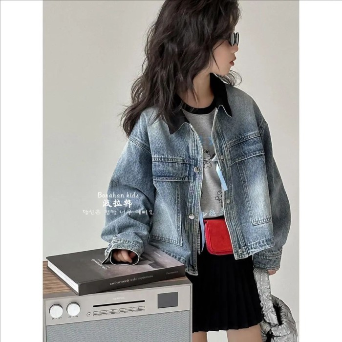 Korean Girls Denim Jacket Autumn New Korean Children's Clothing Girls Style Jackets Children'