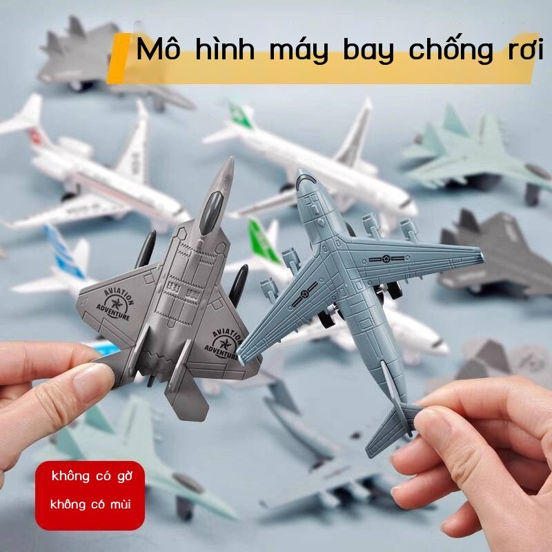 Đồ chơi hình hợp kim bền, chiến đấu mô phỏng trẻ em, quân sự, máy bay chở khách hàng không dân dụng