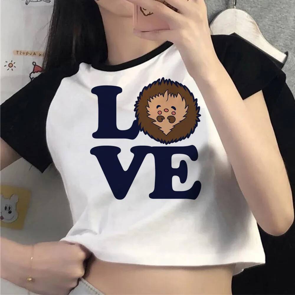 Nhím crop top nữ jojifuku mùa hè grunge thay thế áo sơ mi kawaii ngộ nghĩnh emo cutecore grunge